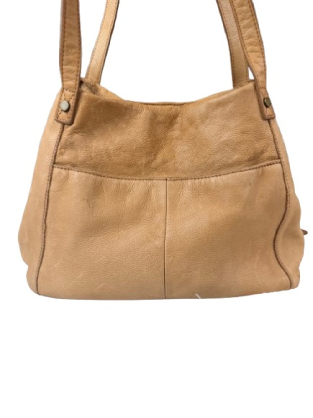 American Leather Co Liberty Tote Tan Genuine Leather Shoulder Hobo Bag Boho - Picture 2 of 16